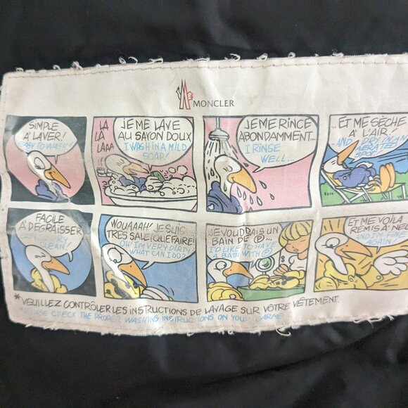 Black Flammette Down Winter Coat Moncler Size 00 - Picture 7 of 13